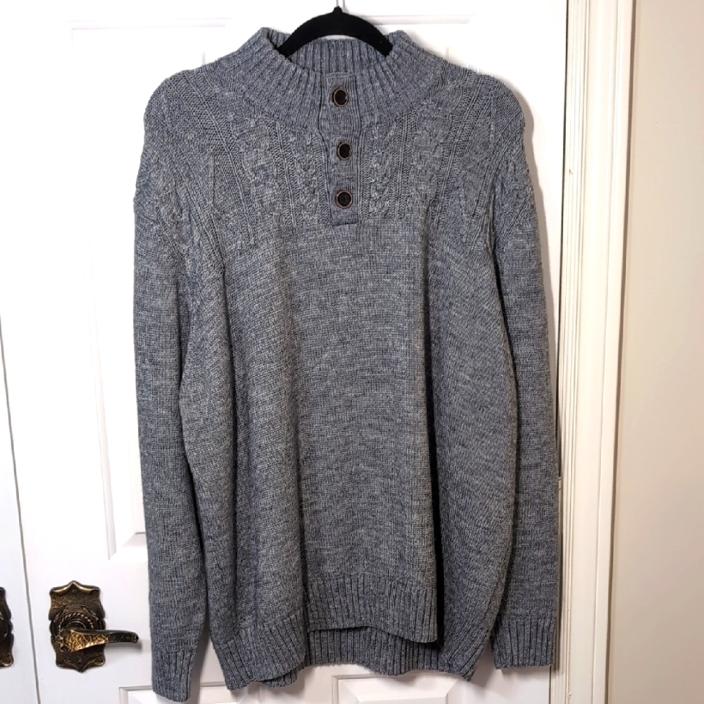 Daniel Hechtor Men's Gray Sweater Wool Blend XL